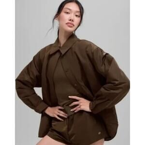 NWT ALO Yoga Socialite Shacket in Brown Espresso Lightweight Jacket Size Small